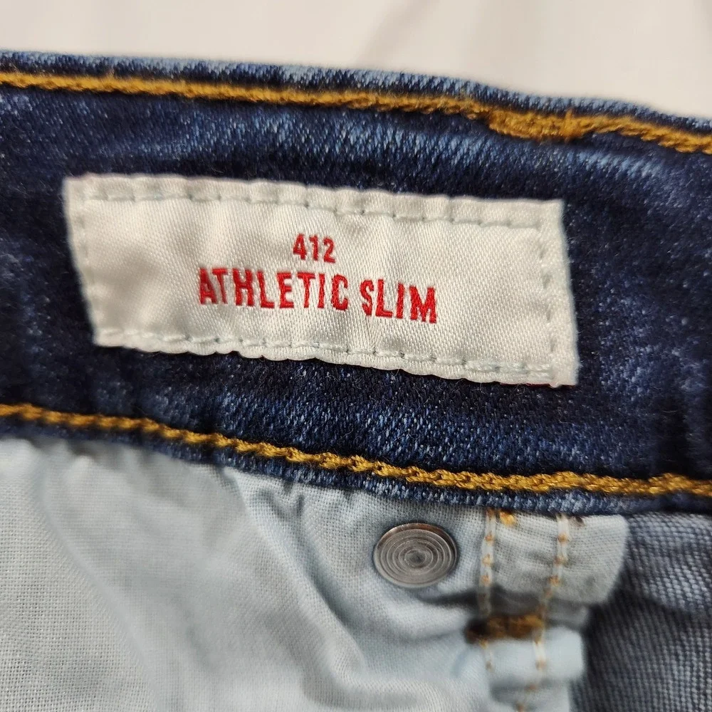 Lucky Brand 412‎ Athletic Slim Jeans Men 33x30 (38x32 Tag) Blue Denim
